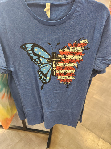 4th of July Butterfly tshirt